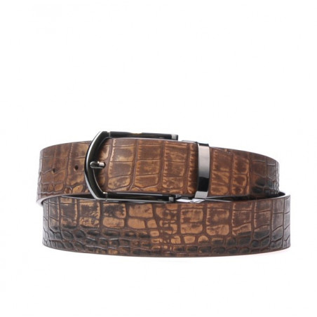 Мъжки колан 12b croco кафяв