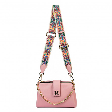 Дамска чанта за рамо 003g розово baby pink