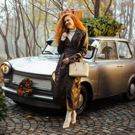 Дамска чанта за рамо 004g бежово лате lifestyle