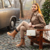 Дамска чанта за рамо 010g бежово лате кавиар lifestyle
