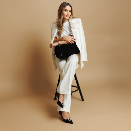 Чанта дамска ръчна 038g 01 велур черен lifestyle