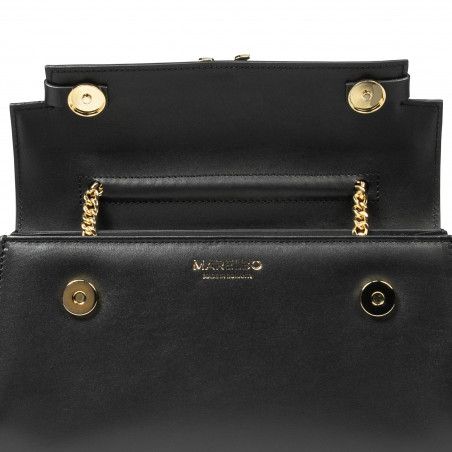 Дамска чанта за рамо 041g черна напа