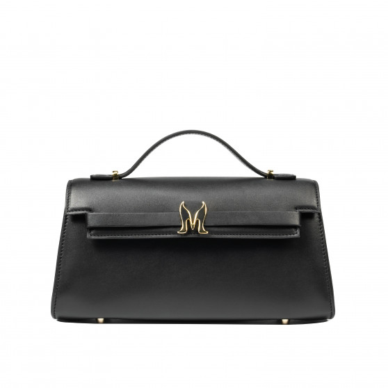 Дамска чанта за рамо 041g черна напа