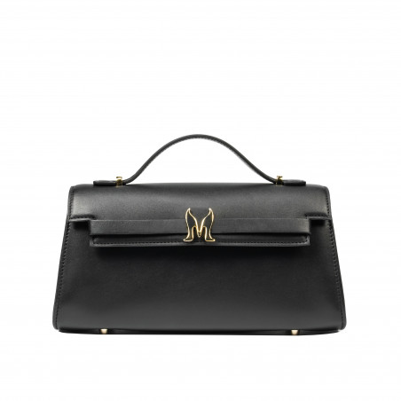 Дамска чанта за рамо 041g черна напа