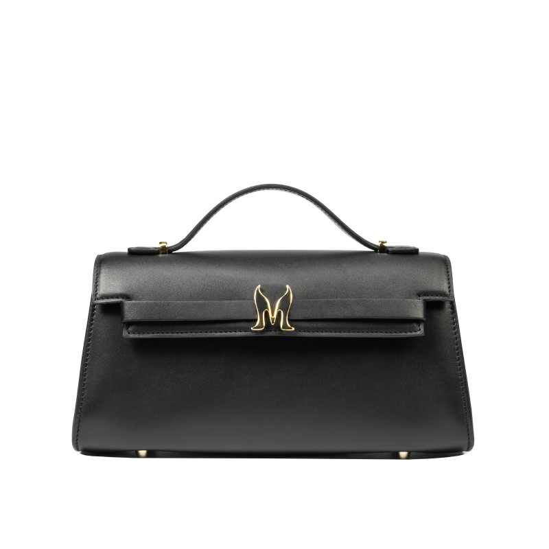 Дамска чанта за рамо 041g черна напа