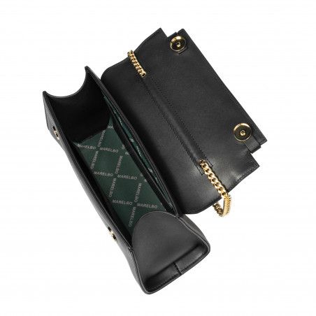 Дамска чанта за рамо 041g черна напа