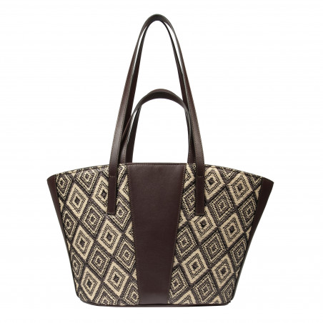 Дамска чанта за плаж 044g рафия какао