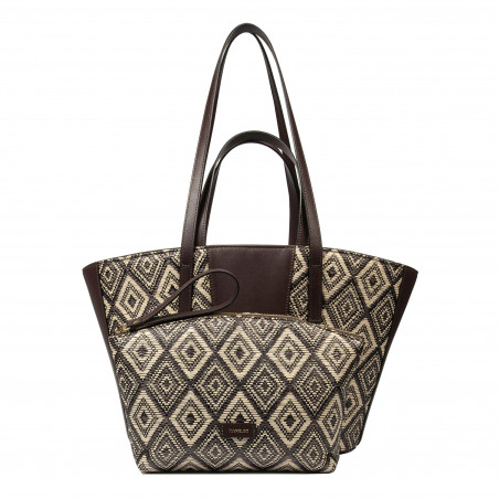 Дамска чанта за плаж 044g рафия какао