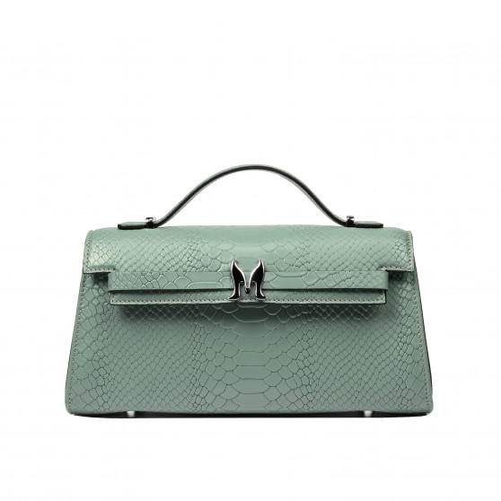 Чанта дамска за рамо 041g 01 croco pistachio