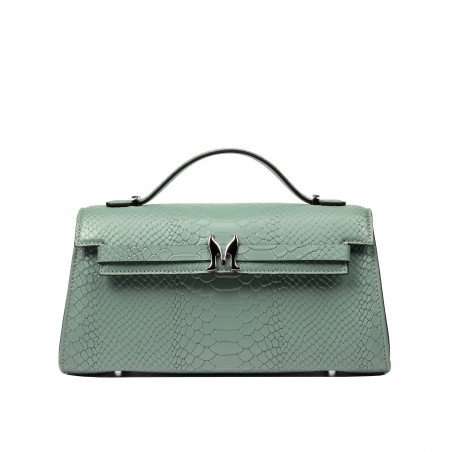 Чанта дамска за рамо 041g 01 croco pistachio