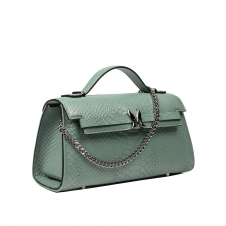 Чанта дамска за рамо 041g 01 croco pistachio