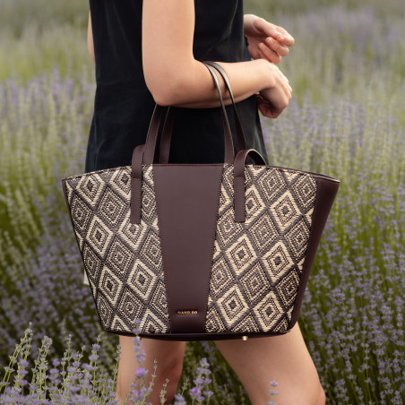 Дамска чанта за плаж 044g рафия какао lifestyle