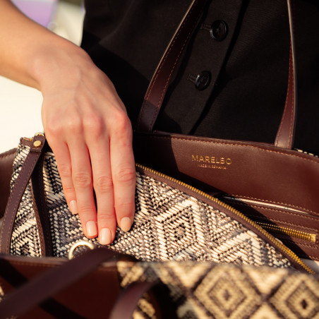 Дамска чанта за плаж 044g рафия какао lifestyle