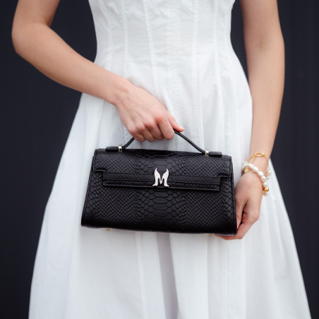 Дамска чанта за рамо 041g 01 кроко черно lifestyle