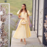 Дамска чанта 042g butter yellow+рафия lifestyle