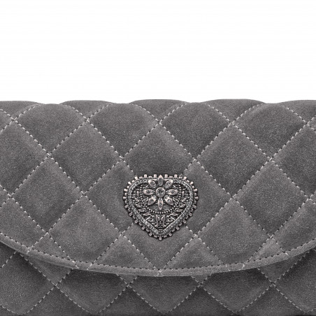 Чанта дамска за рамо 048g 01 велур сива