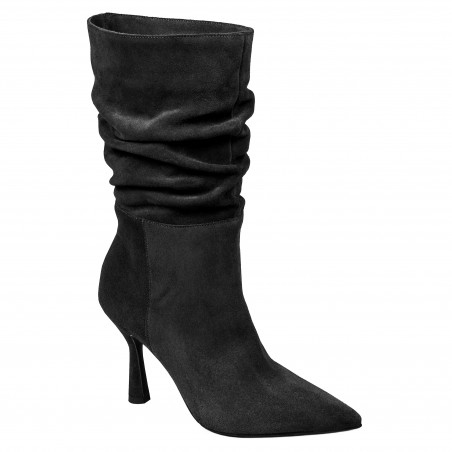 Дамски обувки на ток 1410 черен велур