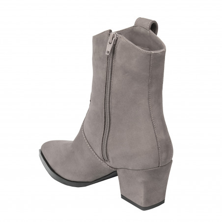 Дамски ботуши с ток 1411 набук пясък