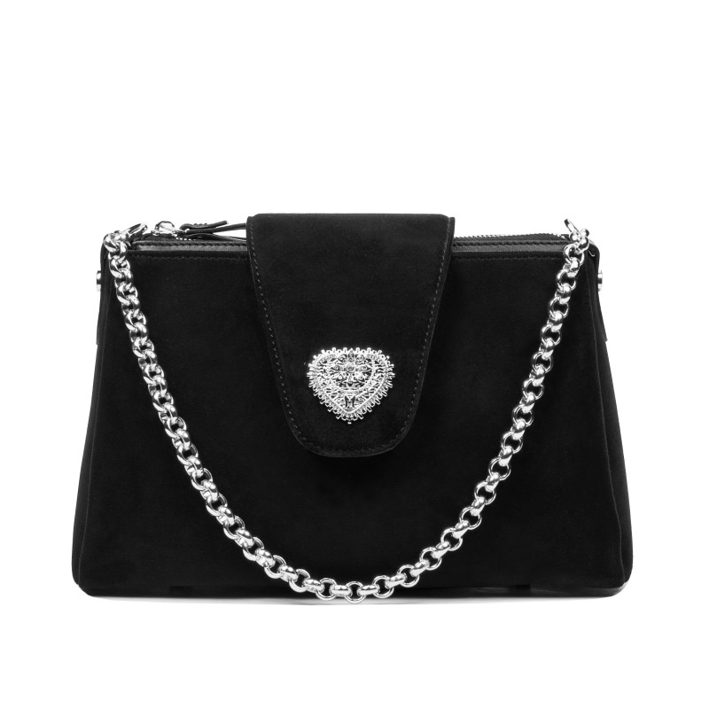 Дамска чанта за рамо 051g 01 черен camoscio