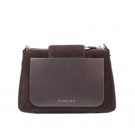 Дамска чанта за рамо 051g кафяв велур