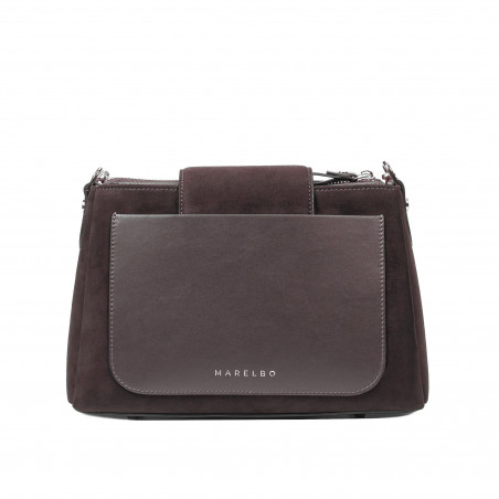 Дамска чанта за рамо 051g 01 кафяв велур