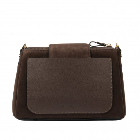 Дамска чанта за рамо 051g велур какао