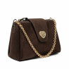 Дамска чанта за рамо 051g велур какао
