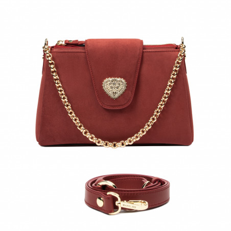 Дамска чанта за рамо 051g велур червен