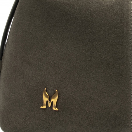 Чанта дамска ръчна 037-1g велур маслинено зелено