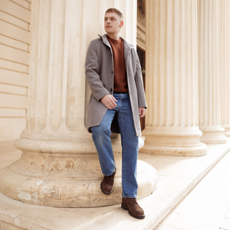 Мъжки ежедневни обувки 989 кафяв велур lifestyle