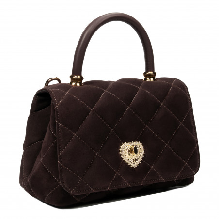 Дамска чанта за рамо 049g велур кафе