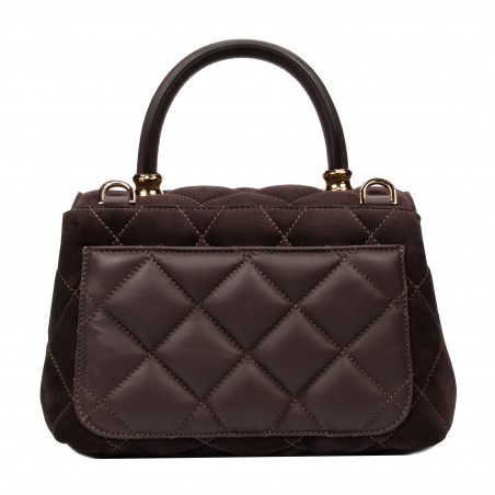 Дамска чанта за рамо 049g велур кафе