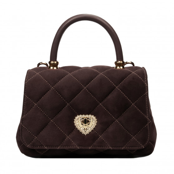 Дамска чанта за рамо 049g велур кафе