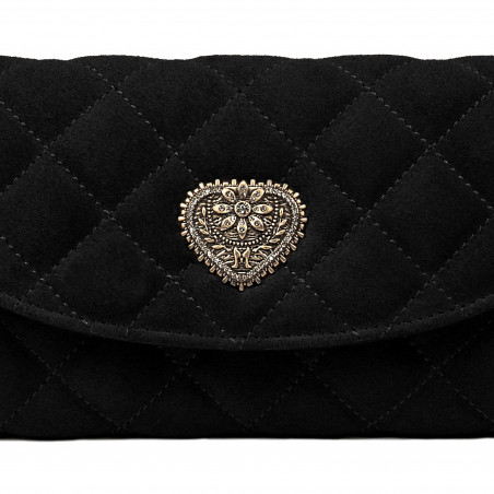 Дамска чанта за рамо 048g черен велур