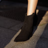 Дамски боти с ток 1411 черен велур lifestyle
