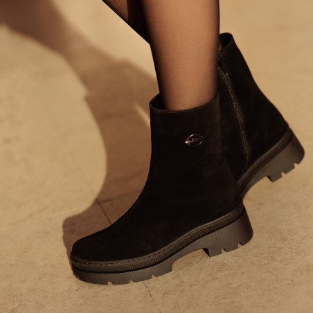 Дамски боти 3408 черен буфо lifestyle