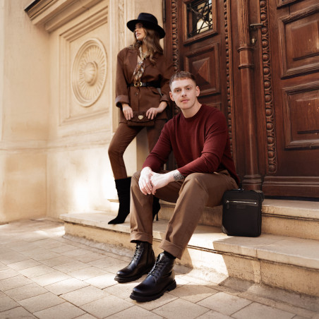 Мъжки боти 4151 черни lifestyle