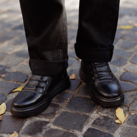 Мъжки боти 4152 черно комбинирано lifestyle