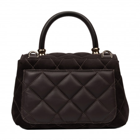 Дамска чанта за рамо 049g велур еспресо