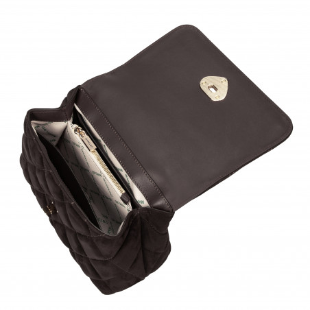 Дамска чанта за рамо 049g велур еспресо