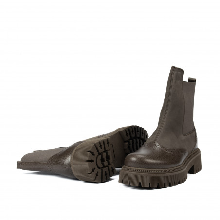 Дамски ботуши 3390 каки комбиниран