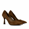 Елегантни дамски обувки 1322 кафяв велур