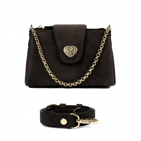 Чанта за дама за рамо 051g велур тофи