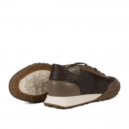 Дамски спортни обувки 6097 пясък велур комбиниран