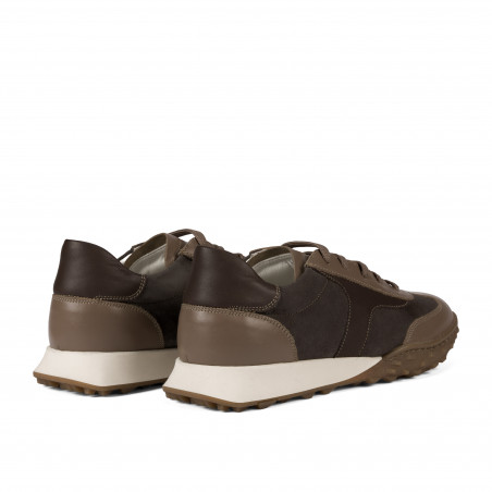 Дамски спортни обувки 6097 пясък велур комбиниран