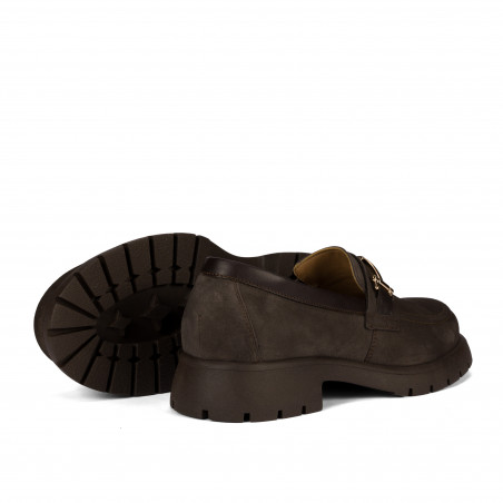 Дамски ежедневни обувки 6099 буфо кафе комбиниран