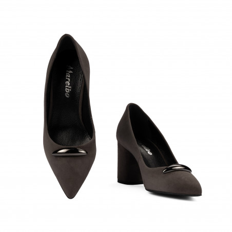 Елегантни дамски обувки 1361 пясъчен велур