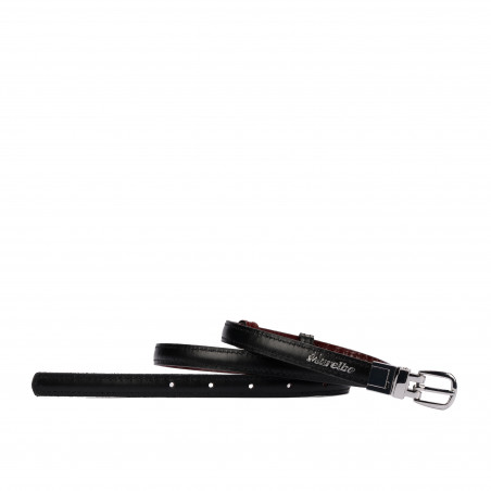 Дамски колан 45-1mc двуцветен черен+кроко бордо