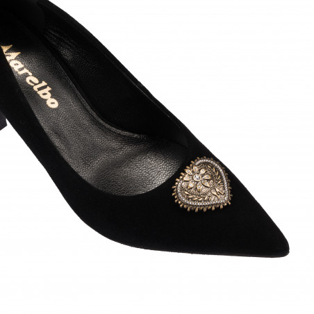 Елегантни дамски обувки 1363 черен велур