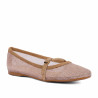 Дамски балерини 1369 бежов комбиниран